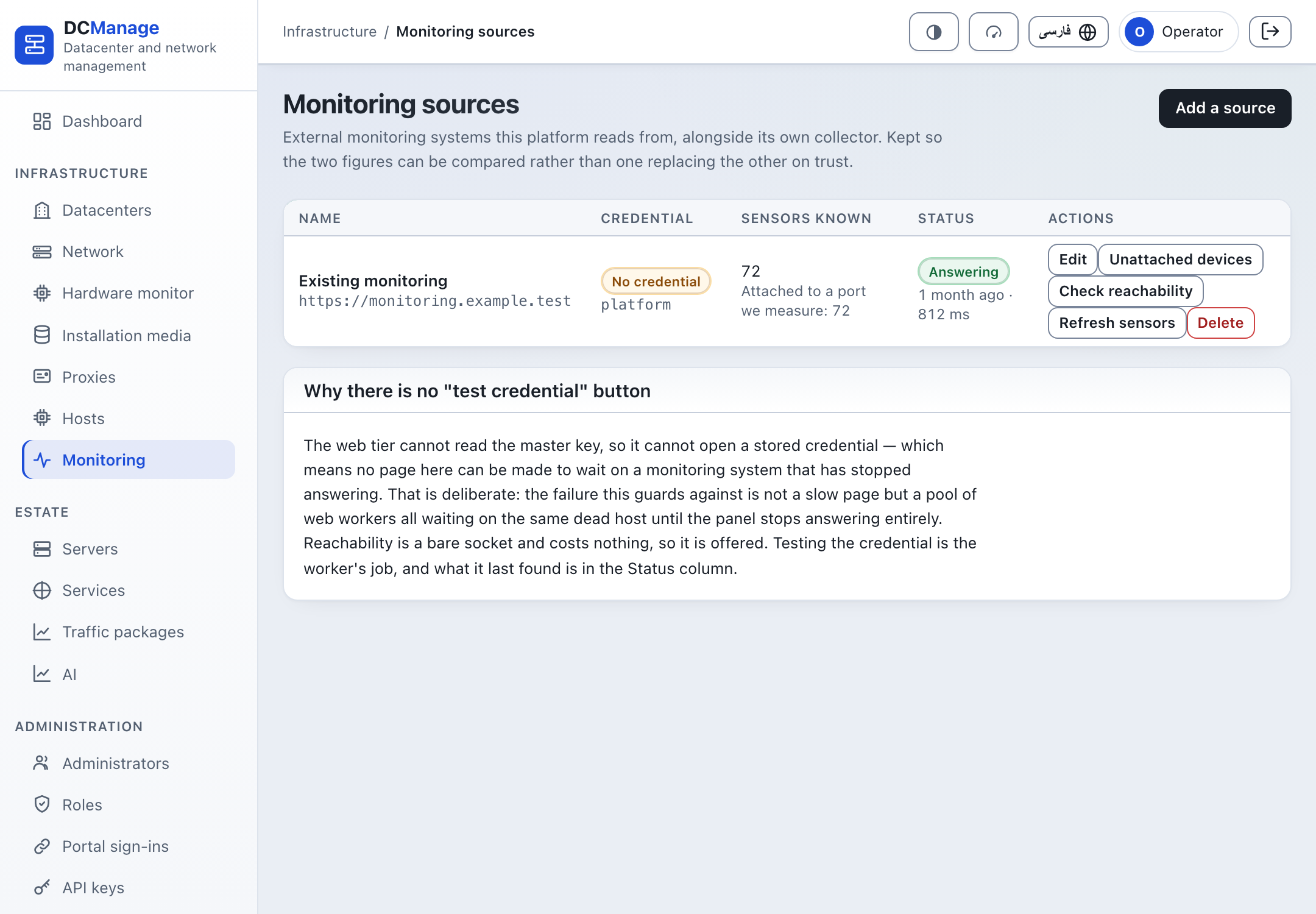 Monitoring sources